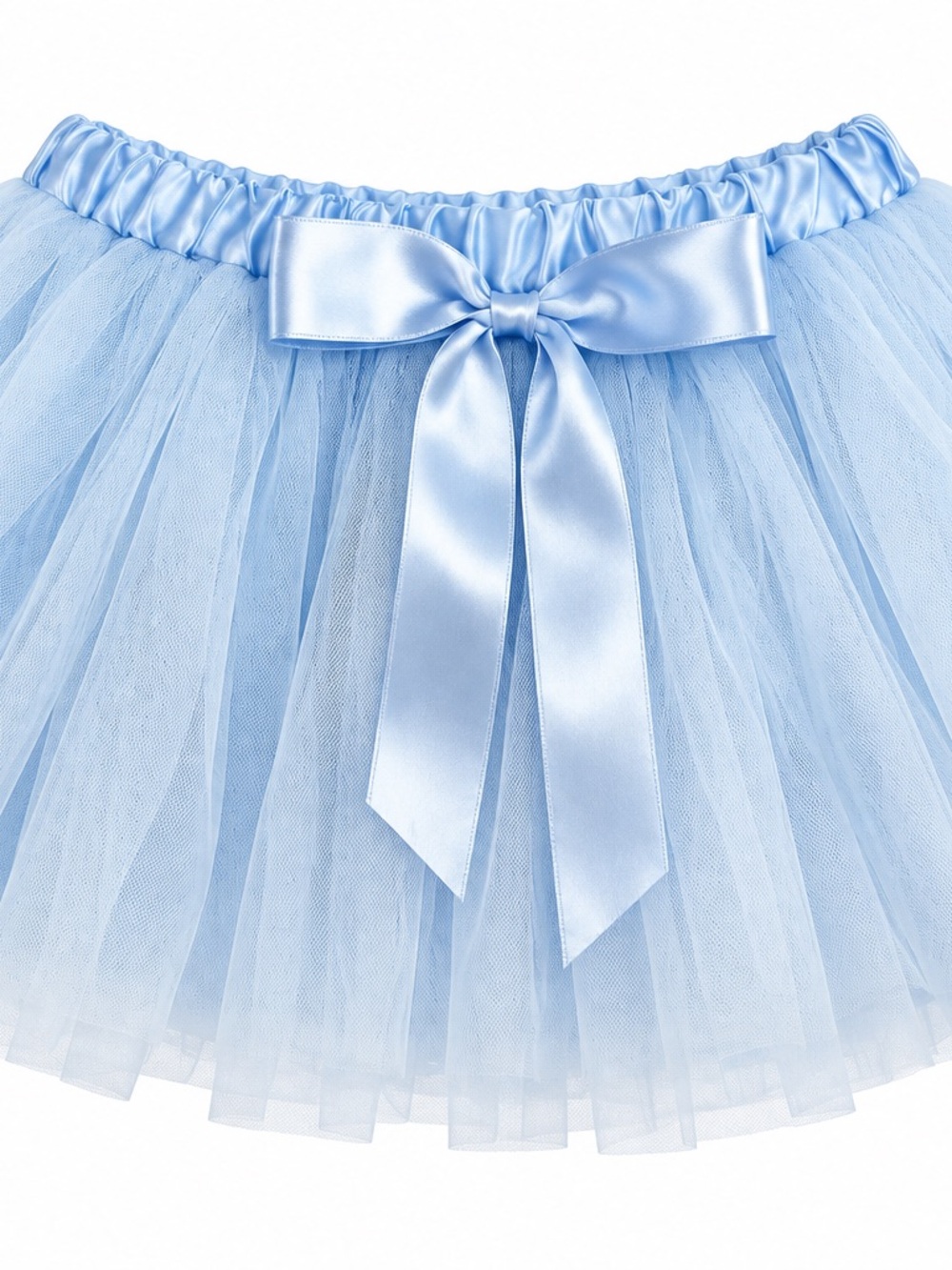 Kids Light Blue Tulle Skirt with Satin Bow